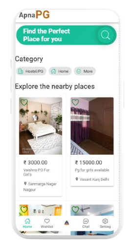 Screenshot of the contact landlord feature on ApnaPG app